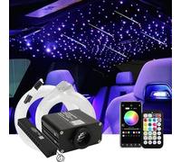 Callsky 16W RGBW Starry Sky Meteor Fibre Optique Lumineuse pour Voiture/Plafond, 600pcs 0.03in 9.8ft Câble, LED Fibre Optique Star Plafonniers avec Shooting Star Light, App/Télécommande