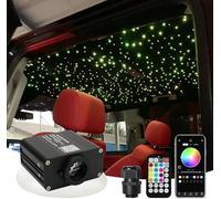 Callsky 16w RGBW Twinkle&Sound LED Fibre Optique Star Plafonniers Kit，hybride 460pcs 9.8ft câble，LED Voiture Fibre Optique Lumière pour Voiture/Plafond，musique + app + télécommande + Bluetooth