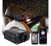 Callsky - Kit de 16 W de lumière de plafond étoilée avec effet scintillant et sonore - 600 fibres optiques pour éclairage de voiture avec musique, application et télécommande pour décoration céleste