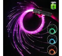 Callsky LED fibre optique whip, rotation à 360 ° 36 modes effet whip rave jouet parfait pour les fêtes de carnaval et spectacles de lumière, parfait pour whip Stream show Event Festival Club (noir)