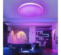 Callsky Plafonnier LED 48W Carré Dimmable, intégré Smart RGB changement de couleur, plafonnier Bluetooth/app contrôle/télécommande, Chambre d'enfants couloir balcon dimmable RGB changement de couleur