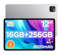 Callsky-Tab Tablette Android, tablette grand écran de 12", écran IPS 2K de 1200 x 2000, port de type C renforcé, chargeur PD 18 W, batterie longue de 8000 mAh, appareil photo 8 MP + 13 MP, WiFi 6 et