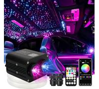 Callsky upgared Double Couleur 20W Clignotant Starlight Roof Kit Hybride 710pcs*13.1ft câble + RGB étoile filante Fibre Optique Acoustique Activation app/Voiture Toit Maison Plafond télécommande