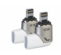 Callstel 2 adaptateurs type C vers Lightning coudés 15 W avec embout magnétique