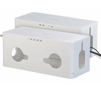 Callstel 2 boîtes de rangement pliables pour multiprise - coloris blanc