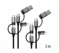 Callstel 2 câbles de chargement 14 W et transfert USB-A/C vers USB-C/Micro-USB/Lightning