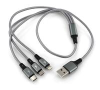 Callstel 2 câbles de chargement 3 en 1 Micro-USB / USB-C / Lightning - 60 cm