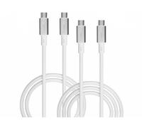 Callstel 2 câbles de chargement USB-C / USB-C jusqu’à 100 W blancs - 1 + 2 m