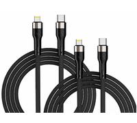 Callstel 2 câbles enroulables magnétiques USB-C / Lightning - 1 m