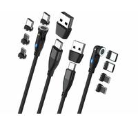 2 câbles magnétiques USB-C/USB-A vers USB-C/Lightning avec 4 connecteurs [Callstel]