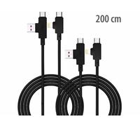 Callstel 2 câbles USB-A / USB-C vers USB-C / Lightning - 2 m