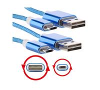 2 câbles USB Micro-USB enfichables des deux cotés - 1 m Callstel