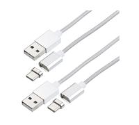 2 câbles USB transfert & chargement 1 m à connecteur magnétique USB-C Callstel