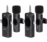 Callstel 2 minis microphones sans fil avec connecteus USB-C / Lightning / jack 3,5 mm