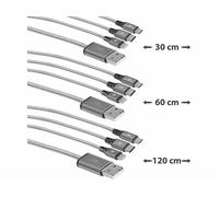 Callstel 3 câbles de chargement 3 en 1 Micro-USB / USB-C / Lightning