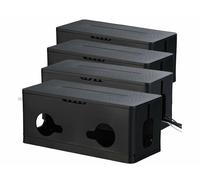 Callstel 4 boîtes de rangement pliables pour multiprise - coloris noir