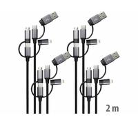 Callstel 4 câbles de chargement 14 W et transfert USB-A/C vers USB-C/Micro-USB/Lightning