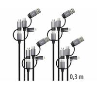 Callstel 4 câbles de chargement 60 W et transfert USB-A/C vers USB-C/Micro-USB/Lightning