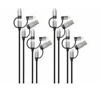 Callstel 4 câbles USB-C vers USB-C, USB-A, Micro-USB et Lightning