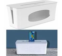 Callstel : Boîte de rangement pour multiprise avec support smartphone - coloris blanc