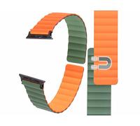 Callstel Bracelet pour Apple Watch 38/40/41 mm - coloris orange / vert foncé / noir