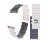Callstel Bracelet pour Apple Watch 42/44/45/49 mm - coloris beige / gris / argent
