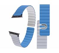 Callstel Bracelet pour Apple Watch 42/44/45/49 mm - coloris bleu / gris clair / noir