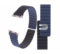 Callstel Bracelet pour Apple Watch 42/44/45/49 mm - coloris noir / bleu foncé / argent
