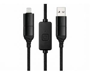 Callstel Câble bloqueur de données USB-A/C vers USB-C/Lightning 1,2 m