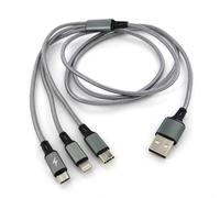 Callstel Câble de chargement 3 en 1 compatible Micro-USB / USB-C / Lightning - 120 cm