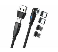 Callstel Câble magnétique USB-C / USB-A vers USB-C / Lightning avec 4 connecteurs