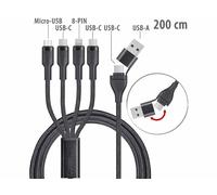 Câble USB-C/A vers USB-C/Micro-USB/Lightning noir 2 m [Callstel]