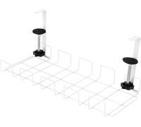 Callstel Guide-câble : panier de câbles, support de prise et organiseur, pinces rembourrées, blanc (organisateur de multiprises, support de fixation de prise, prise de table)