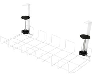 Callstel Guide-câble : panier de câbles, support de prise et organiseur, pinces rembourrées, blanc (organisateur de multiprises, support de fixation de prise, prise de table)