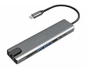 Callstel Hub USB-C avec 2 ports USB 3.0 / USB-C / HDMI / lecteur de cartes