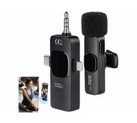 Callstel Micro cravate sans fil avec connecteurs USB-C / Lightning / jack 3,5 mm