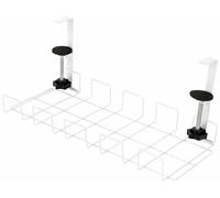 Callstel Guide-câble : panier de câbles, support de prise et organiseur, pinces rembourrées, blanc (organisateur de multiprises, support de fixation de prise, prise de table)