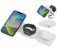 Callstel Station de chargement sans fil 15 W pour smartphone, Apple Watch, AirPods - blanc