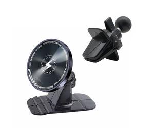 Callstel Support smartphone magnétique pour grille et tableau de bord avec chargeur 15W compatible Qi et MagS