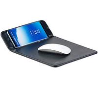 Callstel Tapis de Souris 5 W avec Fonction Chargement par Induction en Simili Cuir Noir