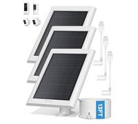 Callsun Lot de 3 panneaux solaires pour caméra Ring Stick Up Cam Battery/Pro et Spotlight Cam Battery/Plus/Pro, chargeur solaire à alimentation continue avec câble de 4 m, étanchéité IP68 (blanc)