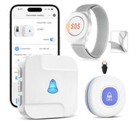 CallToU Collier Alerte pour Personne Âgée WiFi, Alarme Senior avec Notifications Smartphone, Partage Familial Multi-utilisateurs, sans Limite de Distance