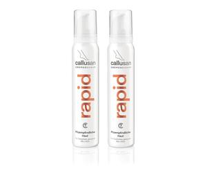 Callusan Soin des pieds Mousse crème Rapid 2 x 125 ml - Mousse nourrissante pour champignon des pieds - Soin hydratant avec 5 % d'urée pour les peaux sujettes aux champignons cutanés