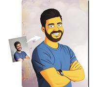 Callvin Magni’fix tableau personnalisé aimanté, Votre Photo Simpson-isée avec Style !- aluminium de haute qualité - finitions soignées - décoration moderne et interchangeable.