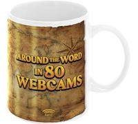 Callvin Mug Connecté NFC "Around the World in 80 Webcams", Thème Voyage, Webcams du Monde en Direct, Sans Application
