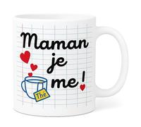 Callvin Mug Je the me Maman Céramique - Message d’amour Maman on t’aime tu es formidable - Cadeau Original pour Maman - Idée Cadeau Fête des Mères, Anniversaire, Noël - Tasse pour Mère