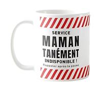 Callvin Mug Momentanement Maman Céramique - Message d’amour Maman on t’aime tu es formidable - Cadeau Original pour Maman - Idée Cadeau Fête des Mères, Anniversaire, Noël - Tasse pour Mère