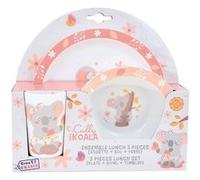 CALLY MIMI KOALA Ensemble repas incluant 1 verre 220 ml, 1 assiette et 1 bol micro-ondables pour enfant multicolore G