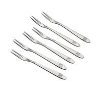 Callyne Ensemble de 12 mini fourchette à fruits, fourchette à deux dents en acier inoxydable, fourchettes à apéritif