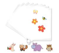 CALLYSONIC 10 Feuilles A4 Format Plastique fou, 0,3 mm Papier fou, Mat Plastique Dingue, Shrink Plastic Thermorétractable, Feuille Rétractable Pour Décoration de DIY Artisanat